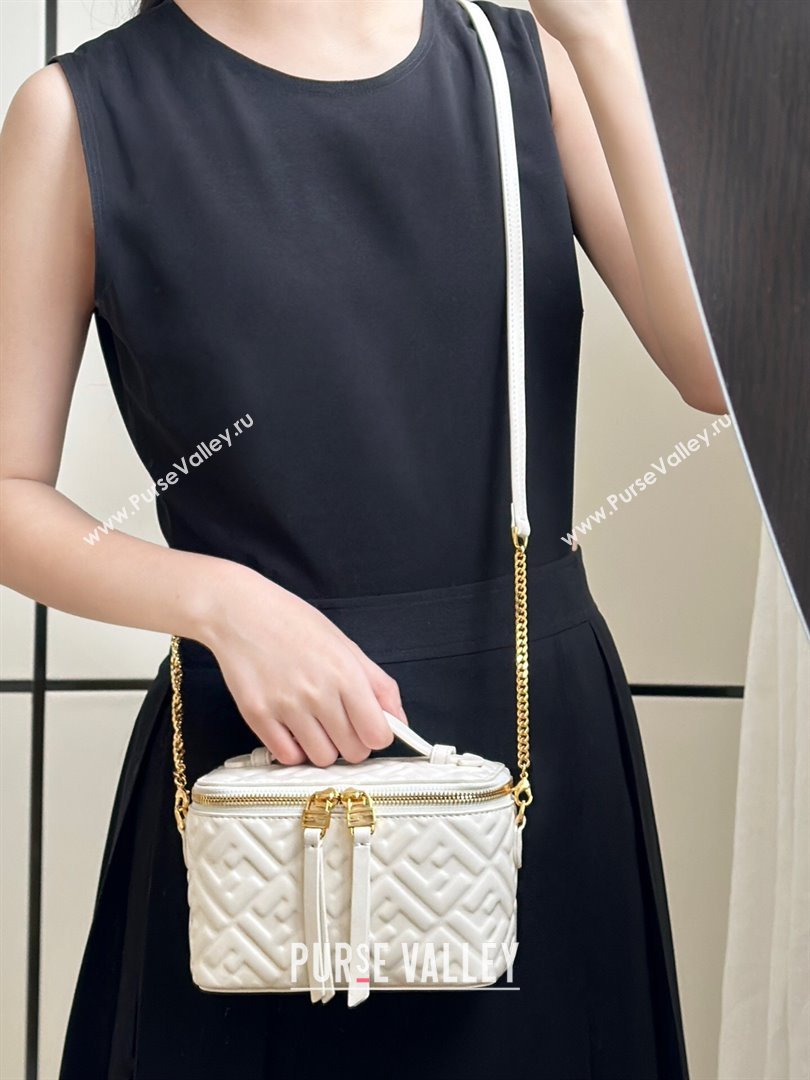 Fendi Vanity Mini Bag in Camelia nappa leather White 2025 8686A (CL-250807001)