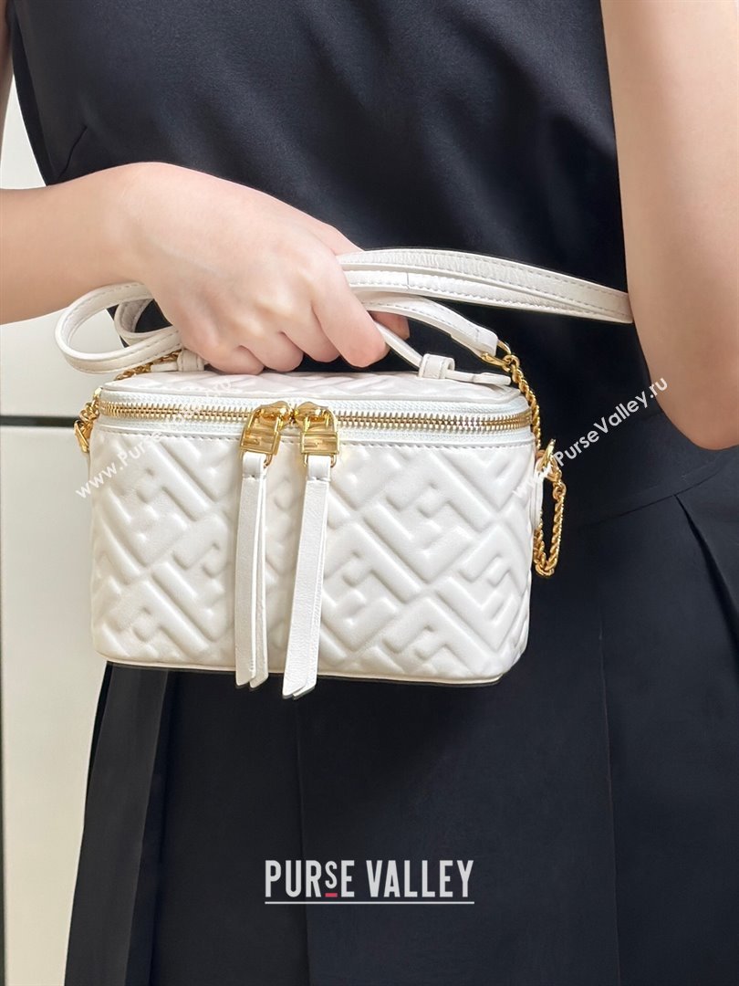 Fendi Vanity Mini Bag in Camelia nappa leather White 2025 8686A (CL-250807001)