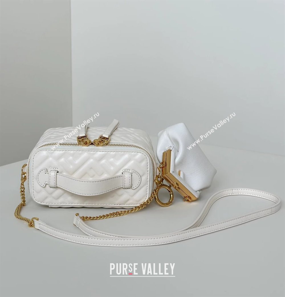Fendi Vanity Mini Bag in Camelia nappa leather White 2025 8686A (CL-250807001)