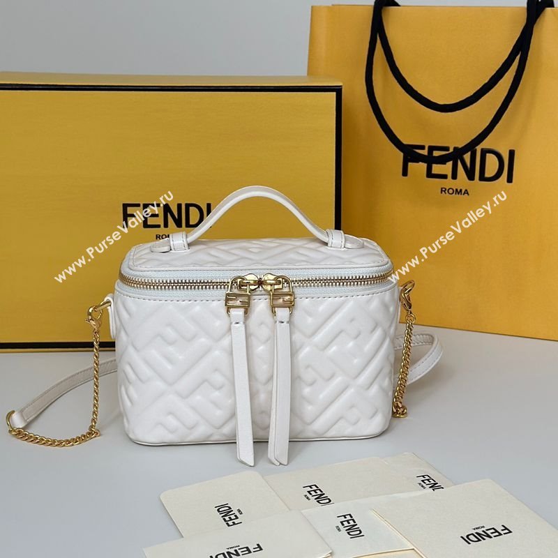 Fendi Vanity Mini Bag in Camelia nappa leather White 2025 8686A (CL-250807001)