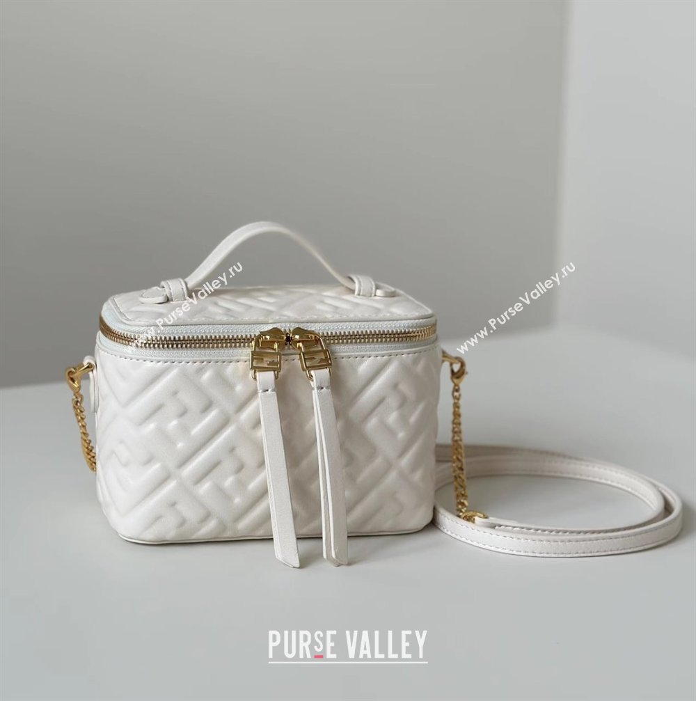 Fendi Vanity Mini Bag in Camelia nappa leather White 2025 8686A (CL-250807001)
