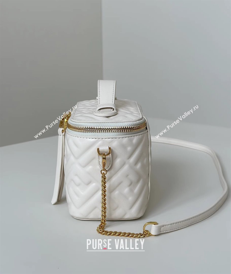 Fendi Vanity Mini Bag in Camelia nappa leather White 2025 8686A (CL-250807001)