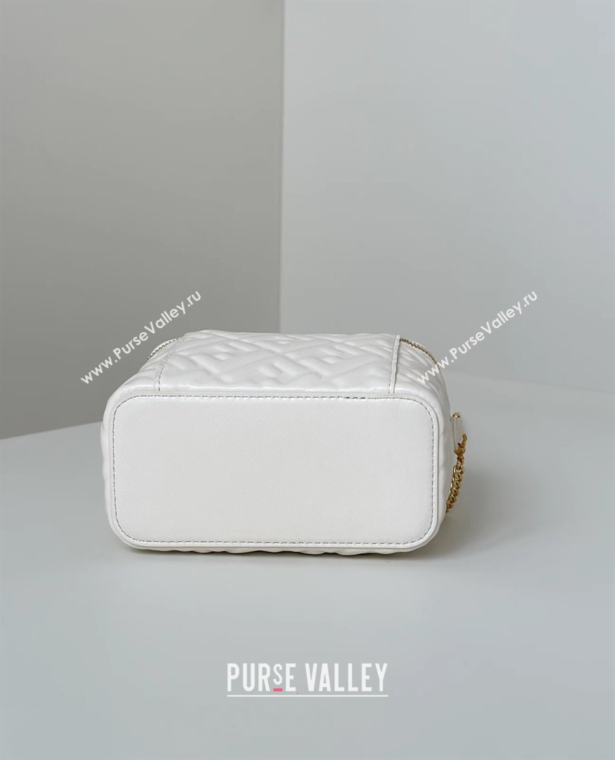 Fendi Vanity Mini Bag in Camelia nappa leather White 2025 8686A (CL-250807001)
