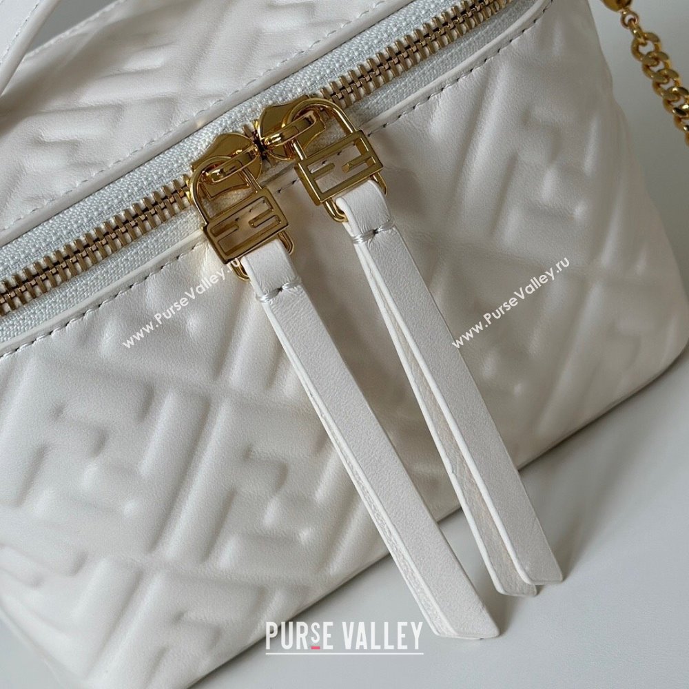 Fendi Vanity Mini Bag in Camelia nappa leather White 2025 8686A (CL-250807001)