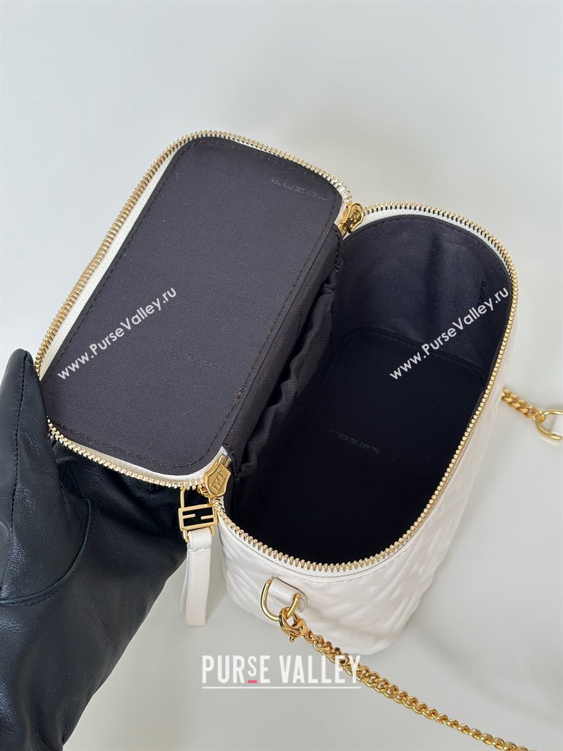 Fendi Vanity Mini Bag in Camelia nappa leather White 2025 8686A (CL-250807001)