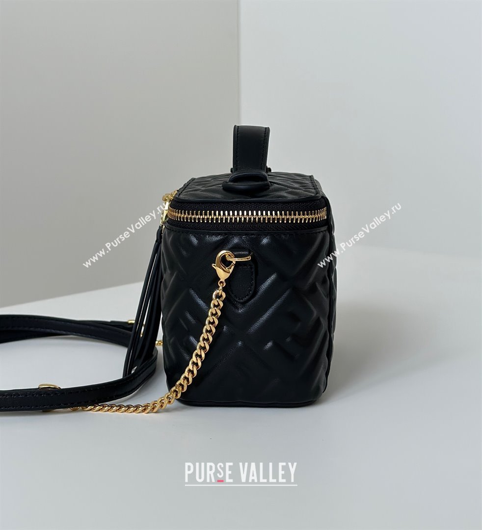 Fendi Vanity Mini Bag in Camelia nappa leather Black 2025 8686A (CL-250807002)