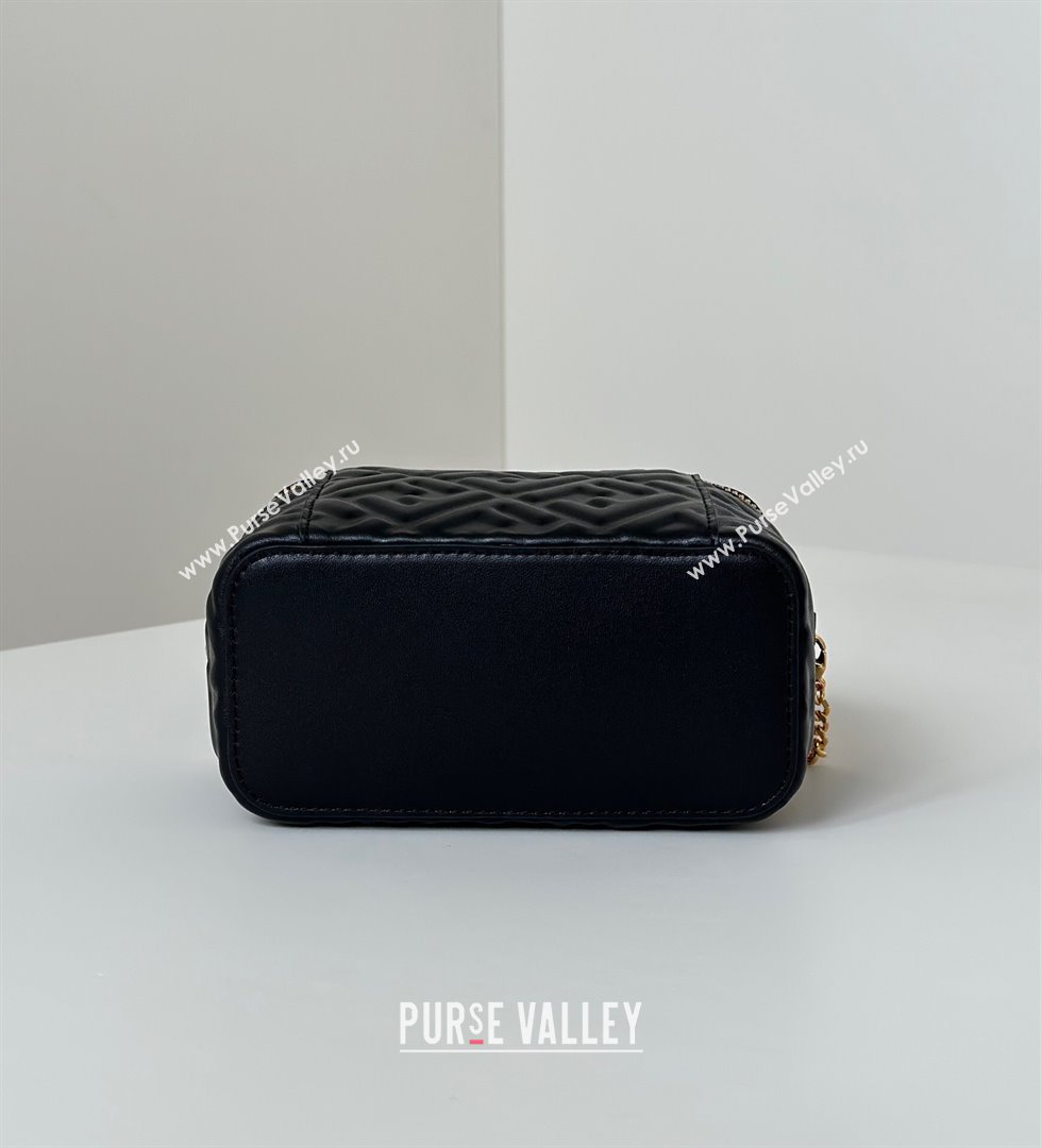 Fendi Vanity Mini Bag in Camelia nappa leather Black 2025 8686A (CL-250807002)