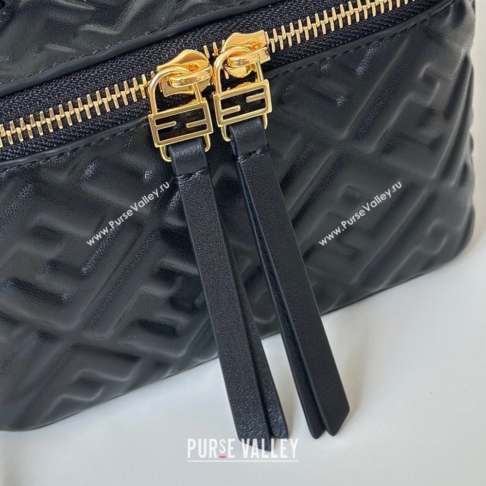 Fendi Vanity Mini Bag in Camelia nappa leather Black 2025 8686A (CL-250807002)