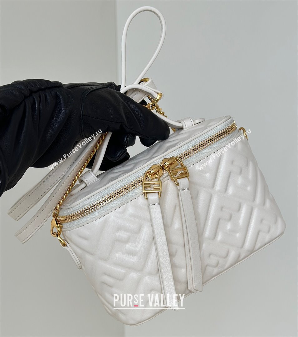 Fendi Vanity Mini Bag in Camelia nappa leather White 2025 8686A (CL-250807001)