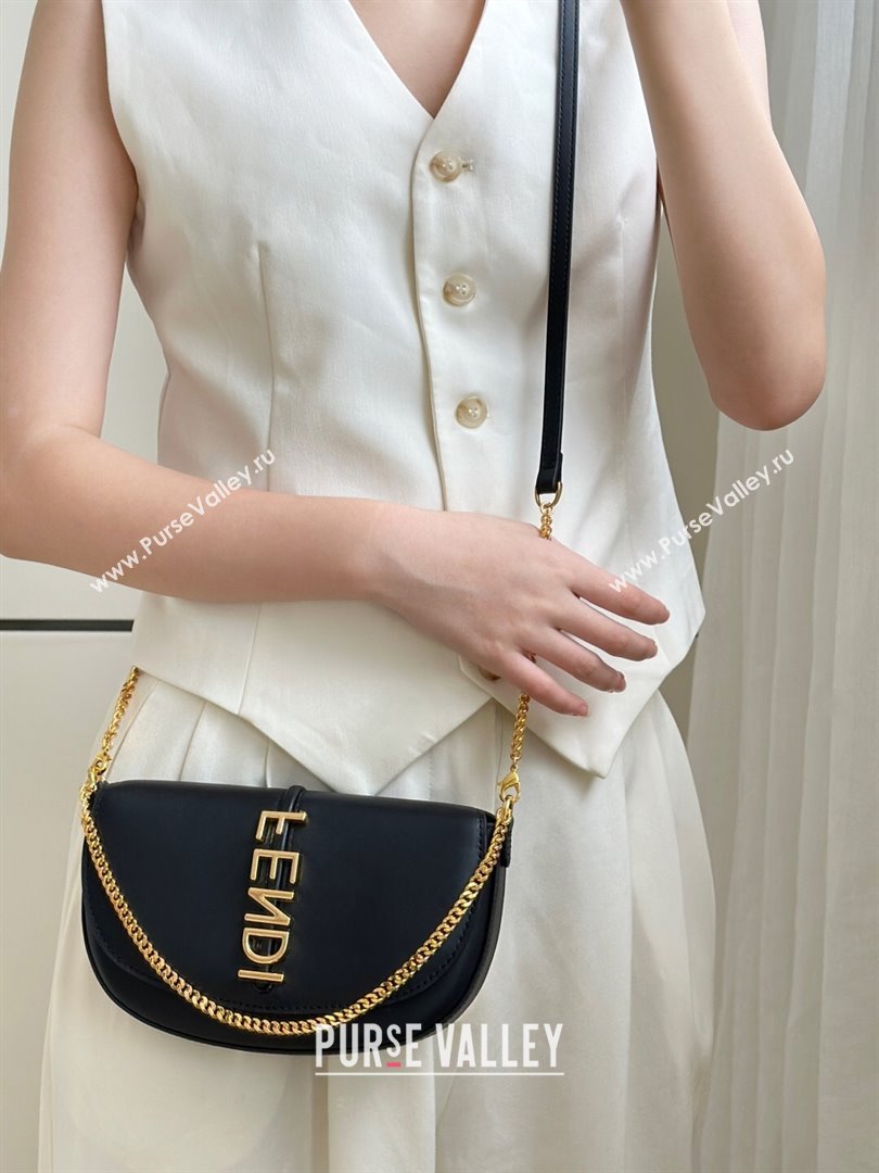 Fendi Fendigraphy Wallet on Chain Mini bag in Leather Black 2025 8687 (CL-250930018)