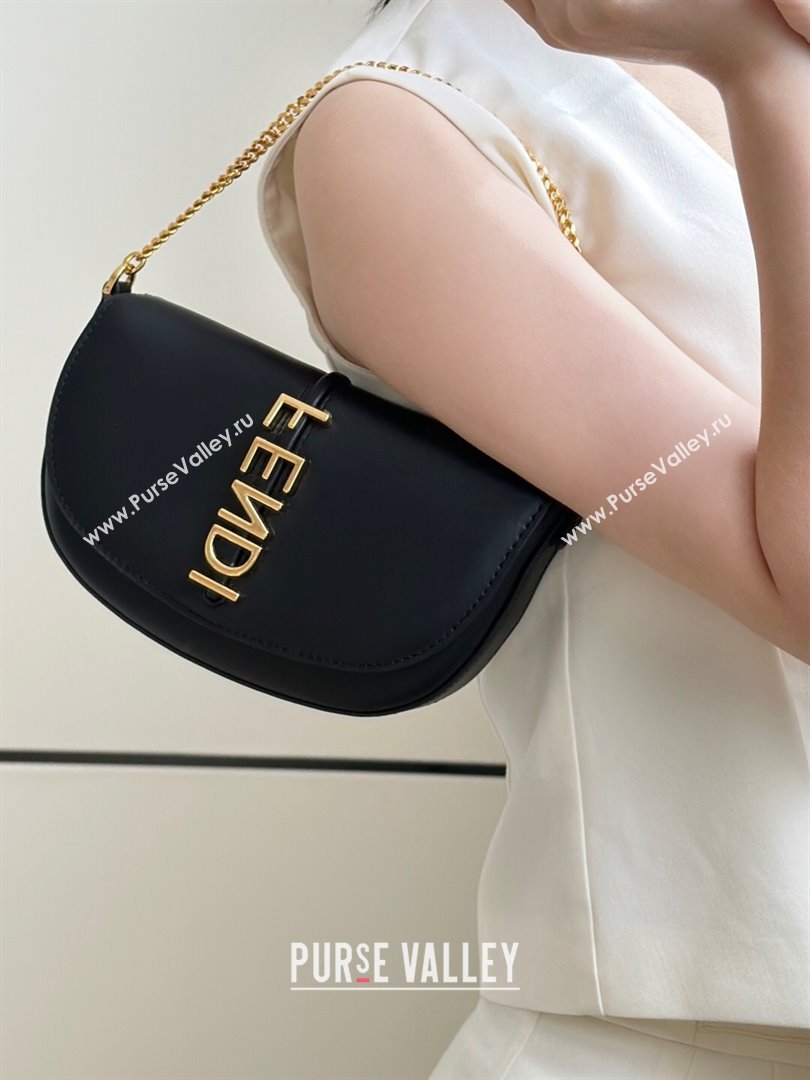 Fendi Fendigraphy Wallet on Chain Mini bag in Leather Black 2025 8687 (CL-250930018)