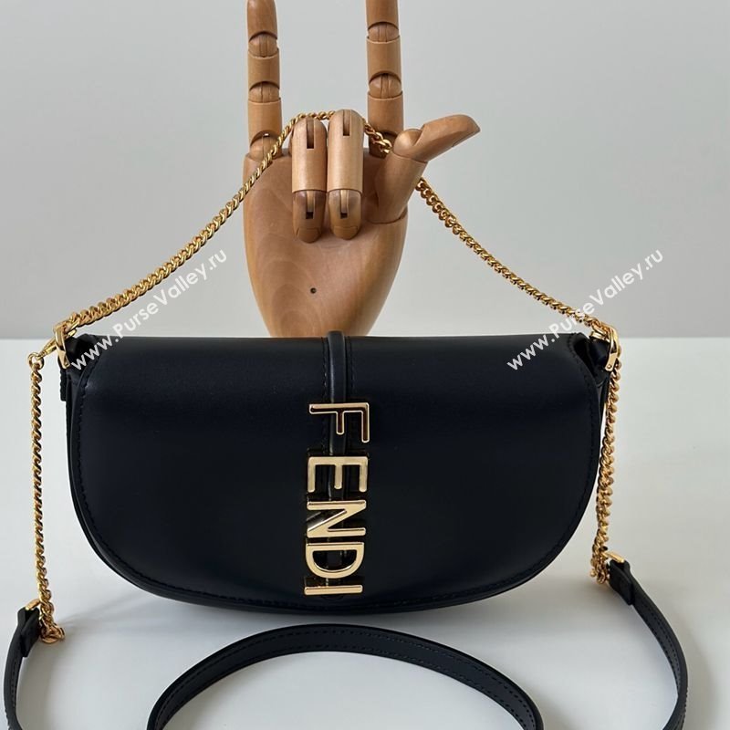Fendi Fendigraphy Wallet on Chain Mini bag in Leather Black 2025 8687 (CL-250930018)