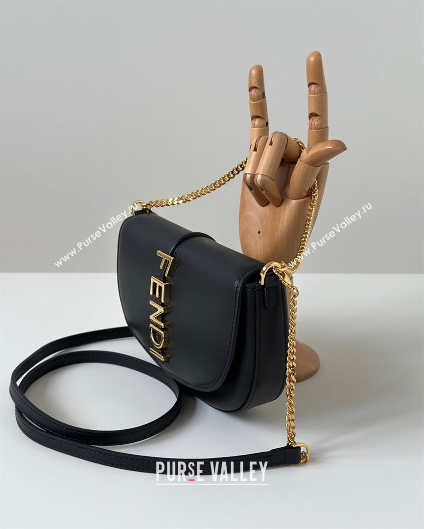 Fendi Fendigraphy Wallet on Chain Mini bag in Leather Black 2025 8687 (CL-250930018)
