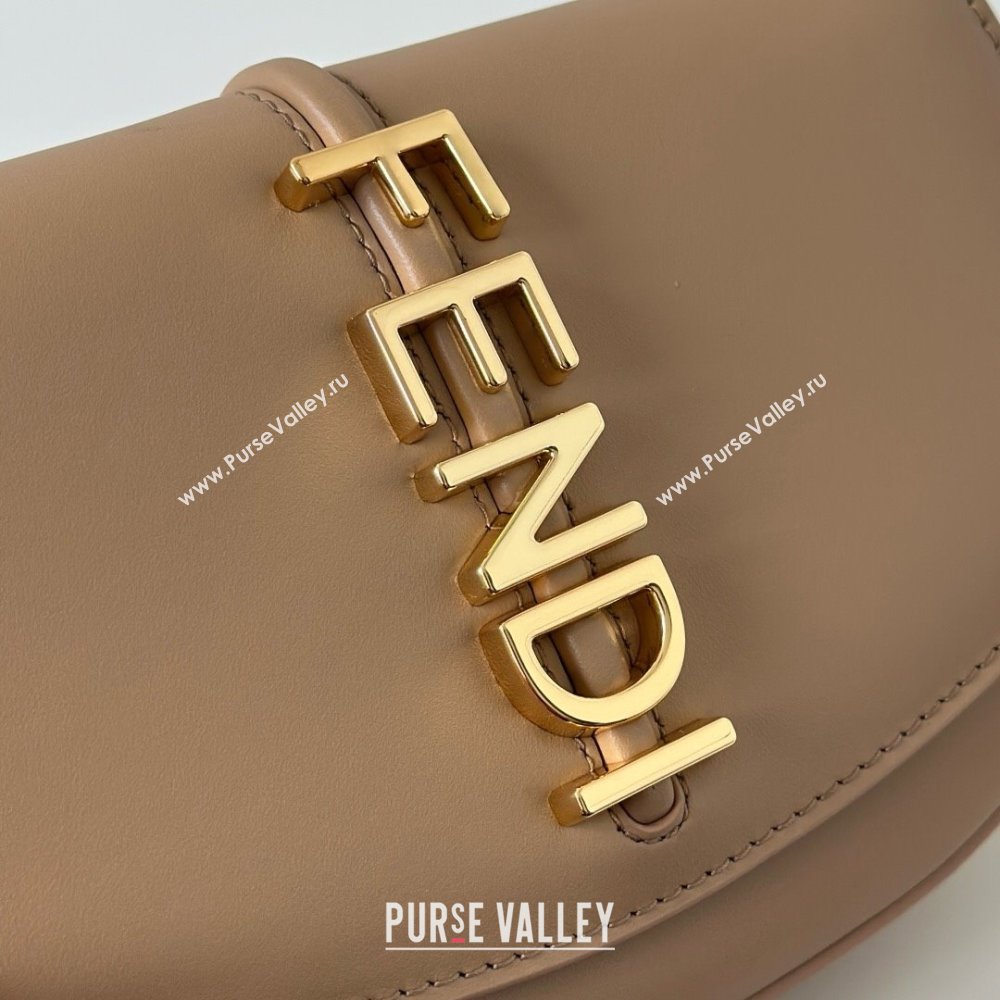 Fendi Fendigraphy Wallet on Chain Mini bag in Leather Apricot 2025 8687 (CL-250930017)