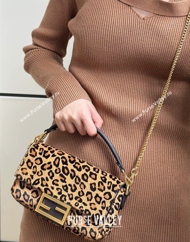 Fendi Baguette Mini Bag in Leopard Printed Mohair 2025 8691S (CL-251124001)