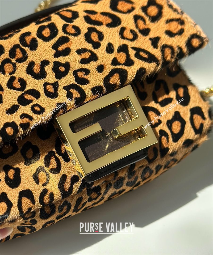 Fendi Baguette Mini Bag in Leopard Printed Mohair 2025 8691S (CL-251124001)