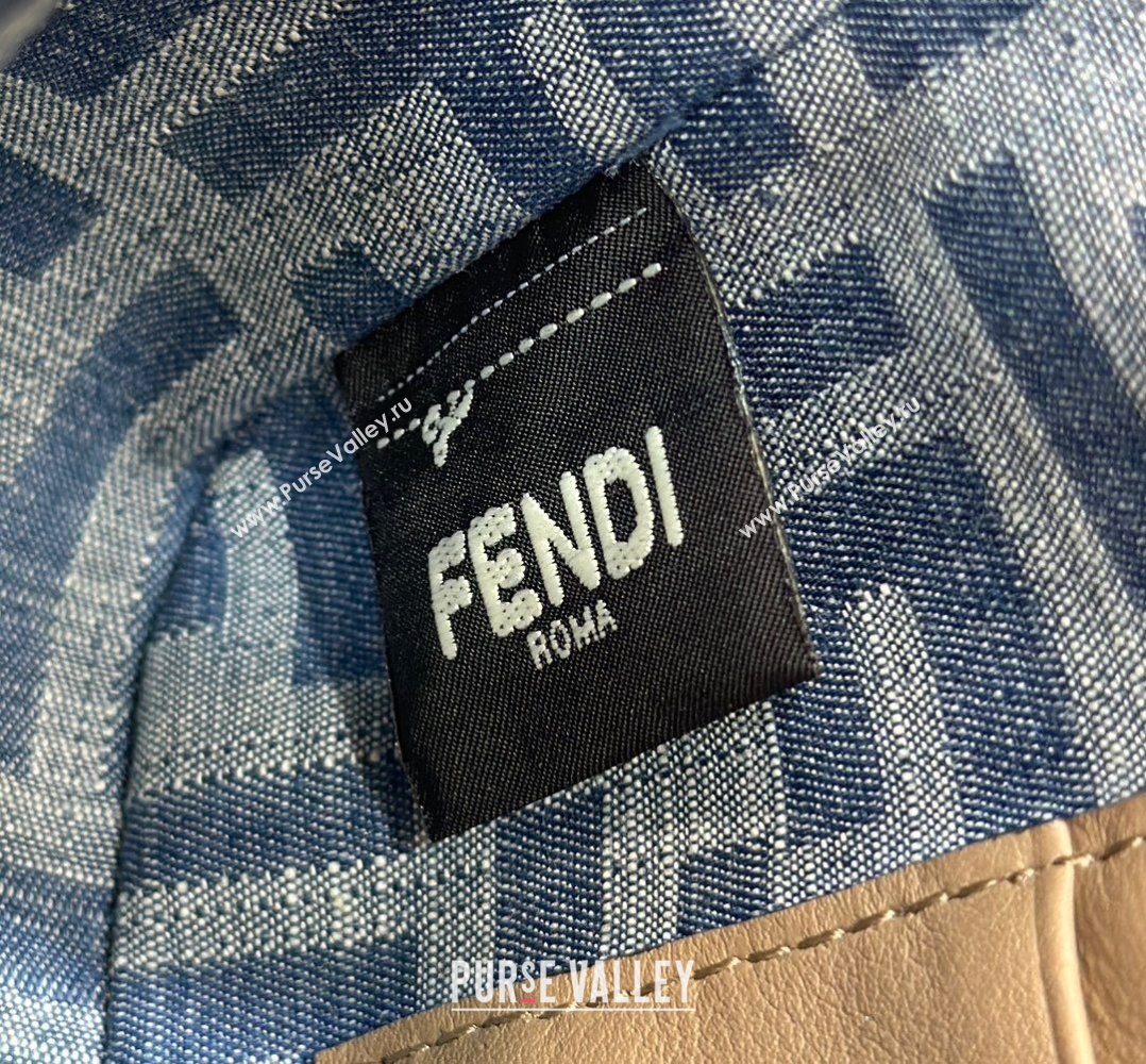 Fendi Baguette Mini bag in Light Blue FF Denim Fabric 2024 (AFEI-240624106)