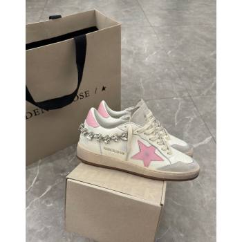 Golden Goose Ball Star Sneakers with pink leather star and strass decoration 2024 (13-240530022)