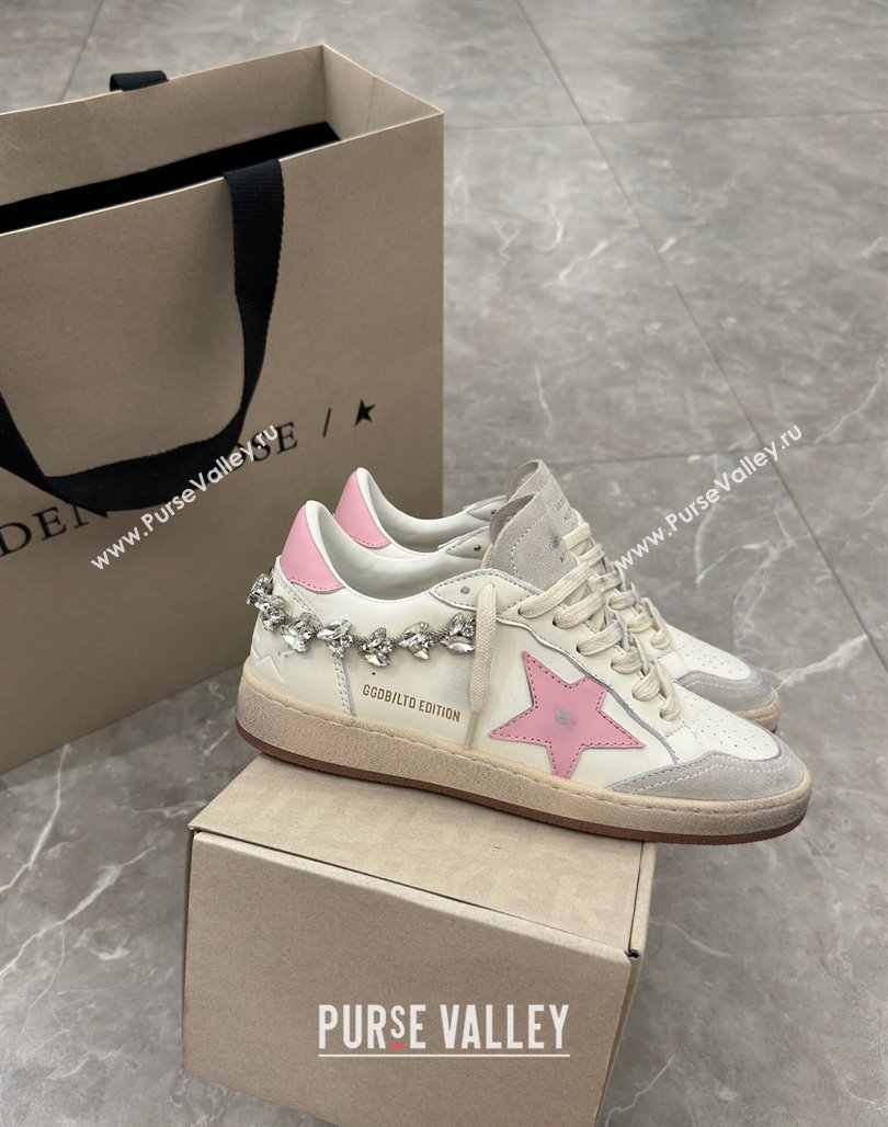 Golden Goose Ball Star Sneakers with pink leather star and strass decoration 2024 (13-240530022)