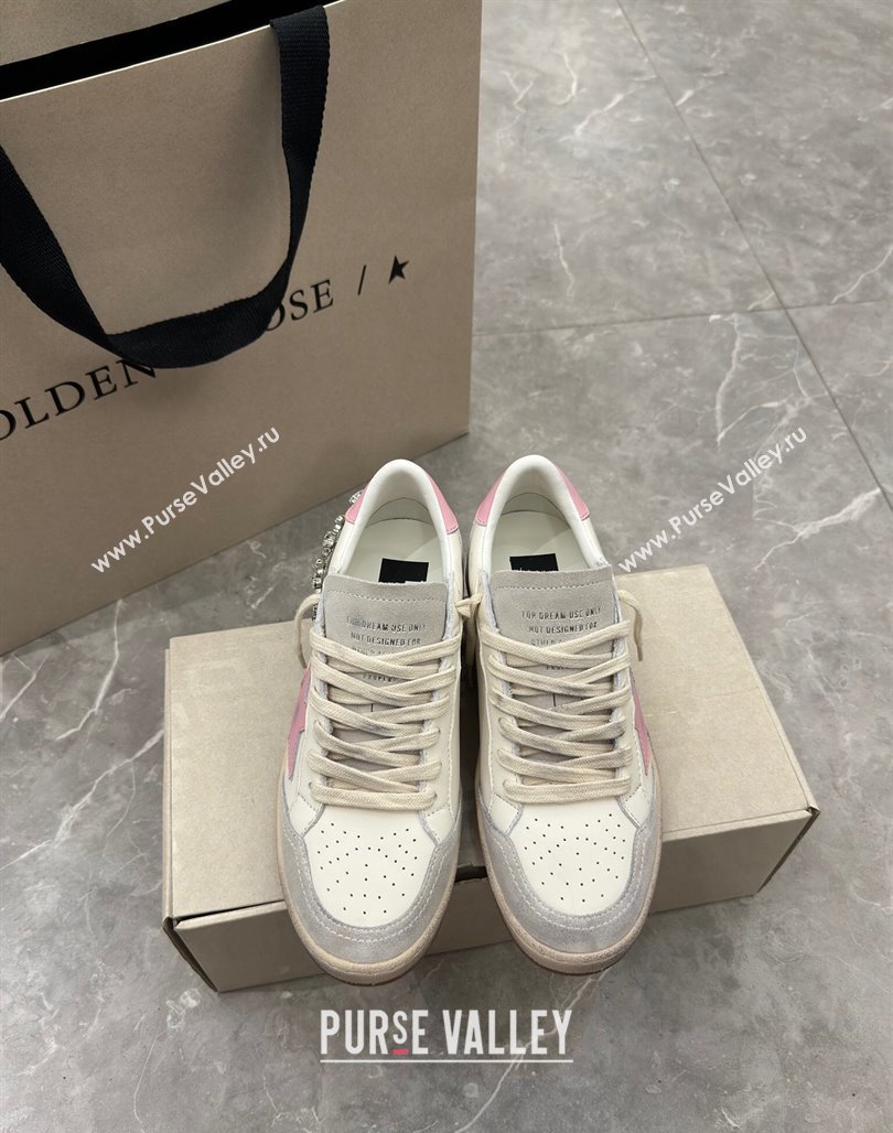 Golden Goose Ball Star Sneakers with pink leather star and strass decoration 2024 (13-240530022)