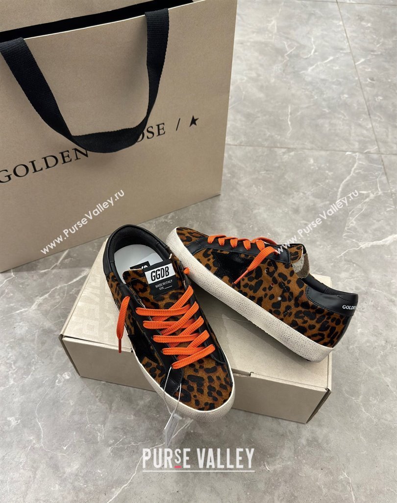 Golden Goose Super-Star Sneakers in pony skin with black suede star and heel tab 2024 (13-240530014)