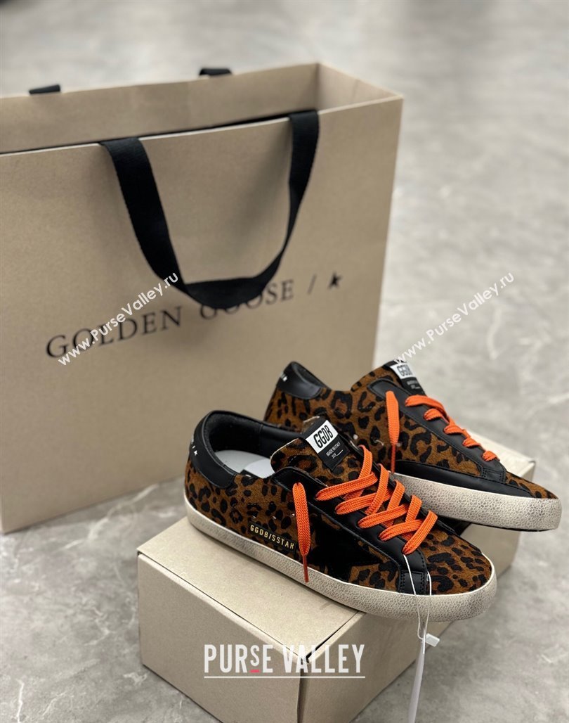 Golden Goose Super-Star Sneakers in pony skin with black suede star and heel tab 2024 (13-240530014)