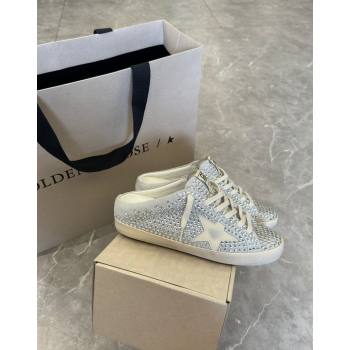 Golden Goose Super-Star Sneaker Mules in Grey Suede and Star with Strass 2024 (13-240530010)