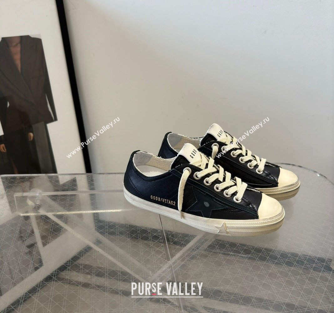 Golden Goose V-Star in black nappa leather with a black leather star 2024 0530 (13-240530033)