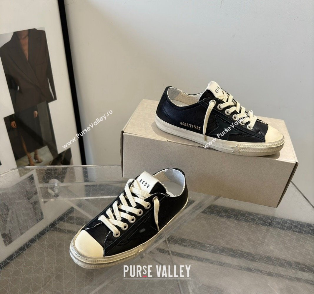 Golden Goose V-Star in black nappa leather with a black leather star 2024 0530 (13-240530033)