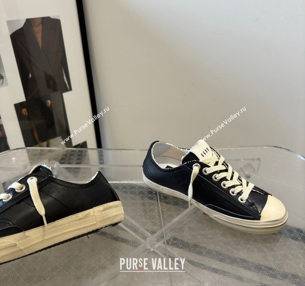 Golden Goose V-Star in black nappa leather with a black leather star 2024 0530 (13-240530033)