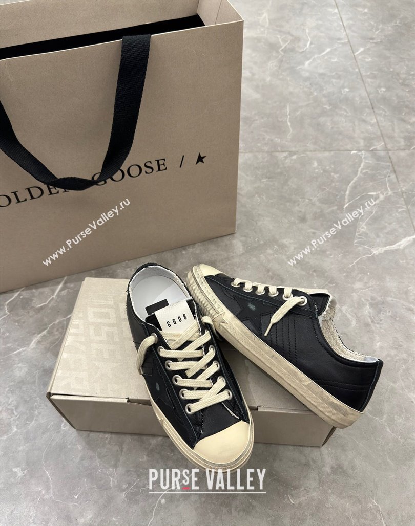 Golden Goose V-Star in black nappa leather with a black leather star 2024 0530 (13-240530033)