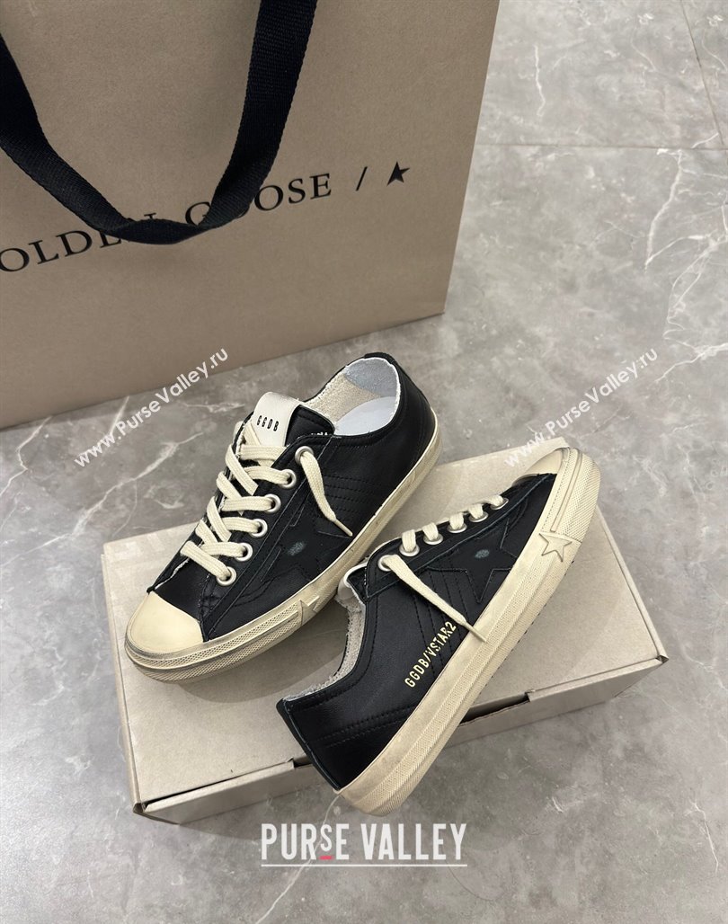 Golden Goose V-Star in black nappa leather with a black leather star 2024 0530 (13-240530033)