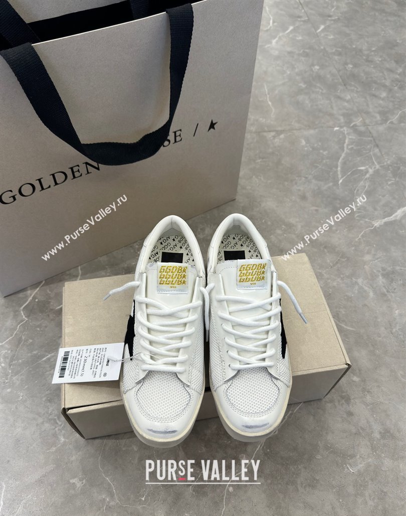 Golden Goose Stardan Sneakers in white mesh and black suede star 2024 0530 (13-240530031)