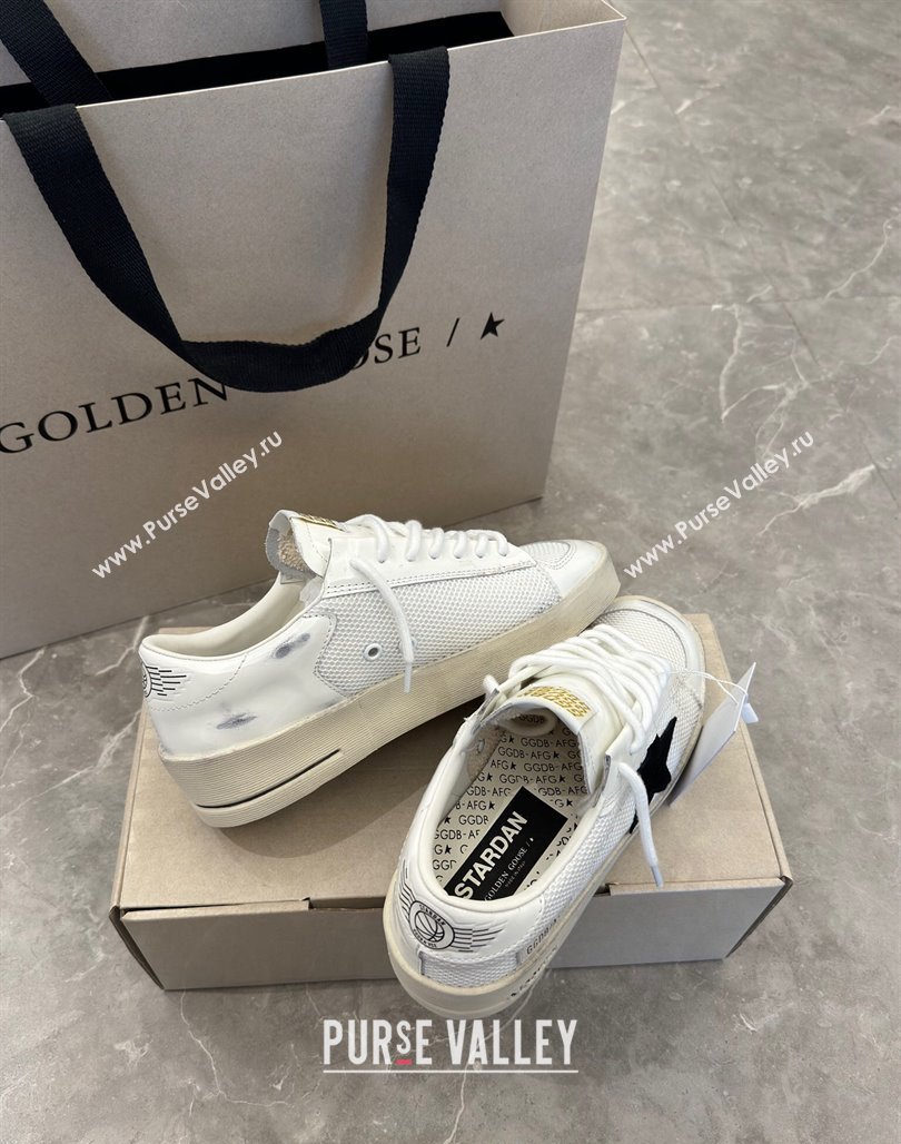 Golden Goose Stardan Sneakers in white mesh and black suede star 2024 0530 (13-240530031)