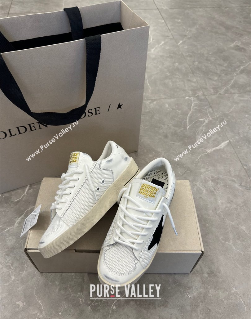 Golden Goose Stardan Sneakers in white mesh and black suede star 2024 0530 (13-240530031)