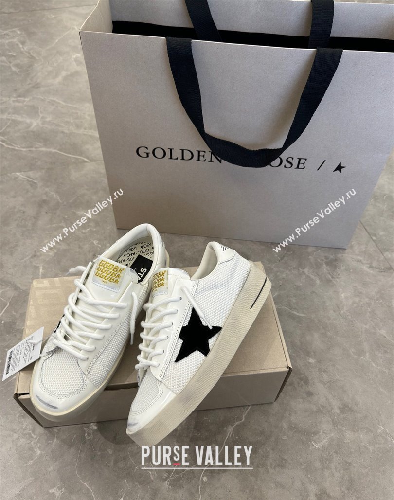 Golden Goose Stardan Sneakers in white mesh and black suede star 2024 0530 (13-240530031)