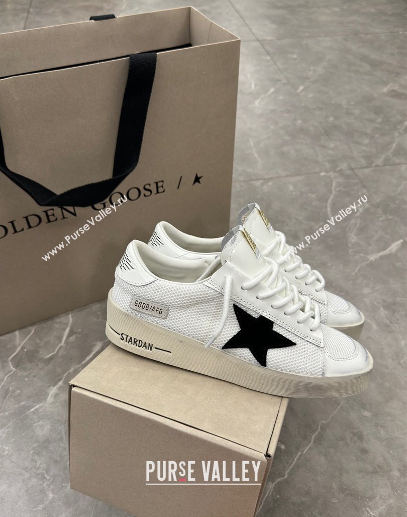 Golden Goose Stardan Sneakers in white mesh and black suede star 2024 0530 (13-240530031)