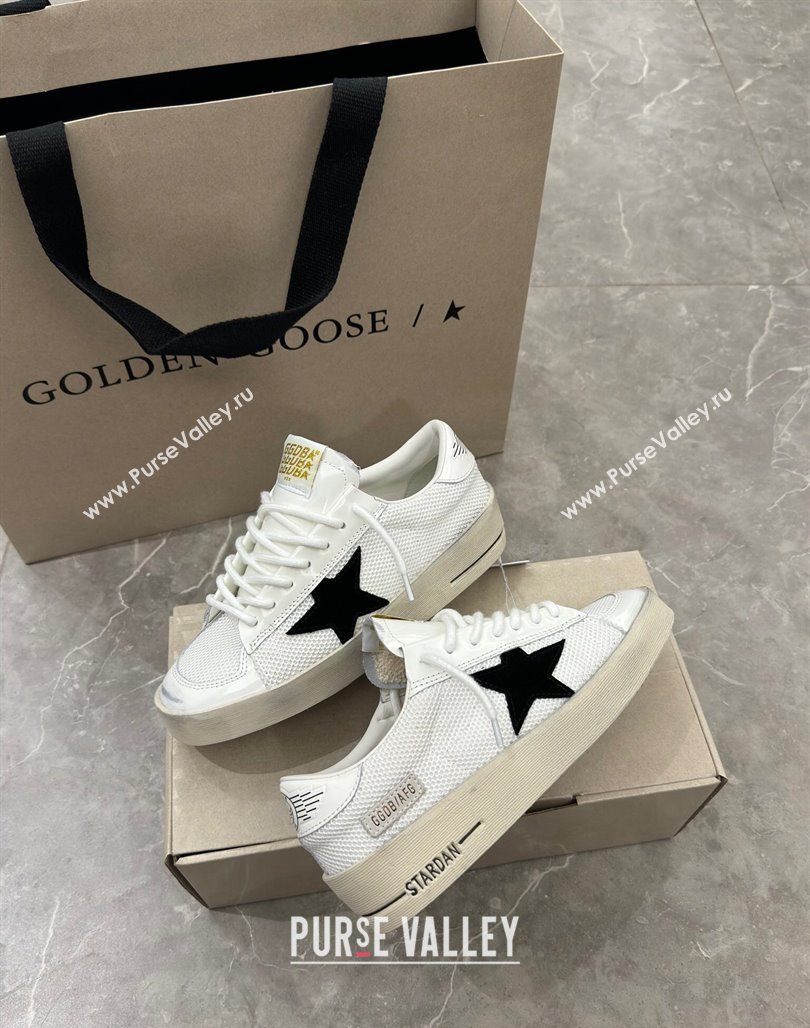 Golden Goose Stardan Sneakers in white mesh and black suede star 2024 0530 (13-240530031)