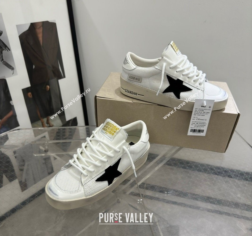 Golden Goose Stardan Sneakers in white mesh and black suede star 2024 0530 (13-240530031)