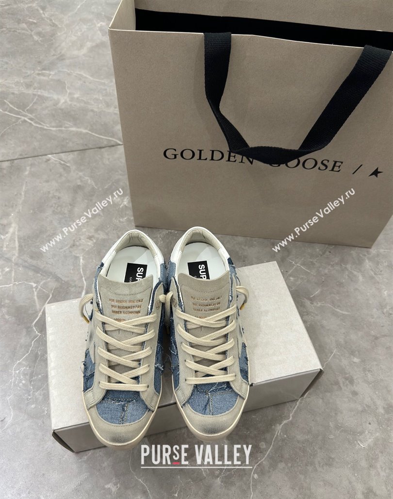 Golden Goose Super-Star Sneakers in Blue Denim Patchwork 2024 (13-240530018)