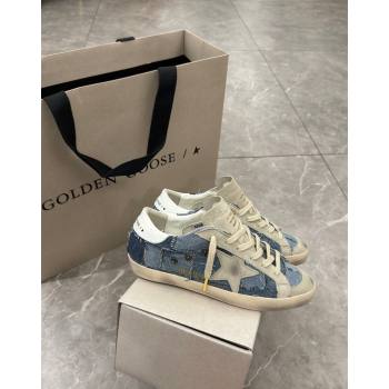 Golden Goose Super-Star Sneakers in Blue Denim Patchwork 2024 (13-240530018)