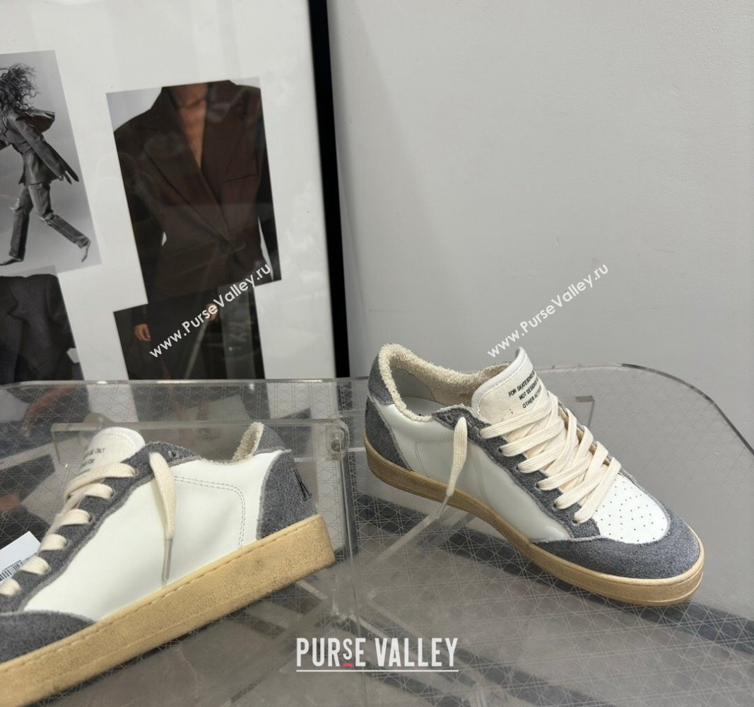 Golden Goose Ball Star Sneakers in dark grey suede and white leather 2024 (13-240530028)