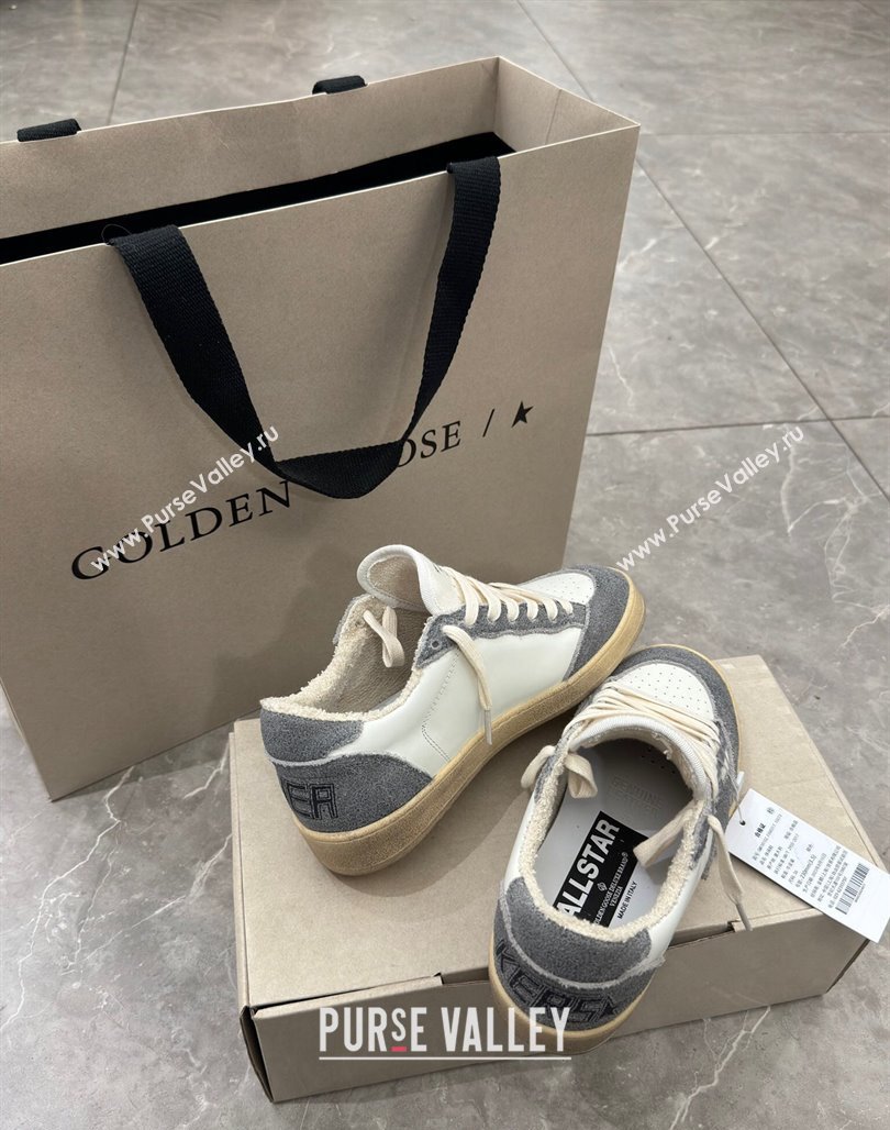 Golden Goose Ball Star Sneakers in dark grey suede and white leather 2024 (13-240530028)