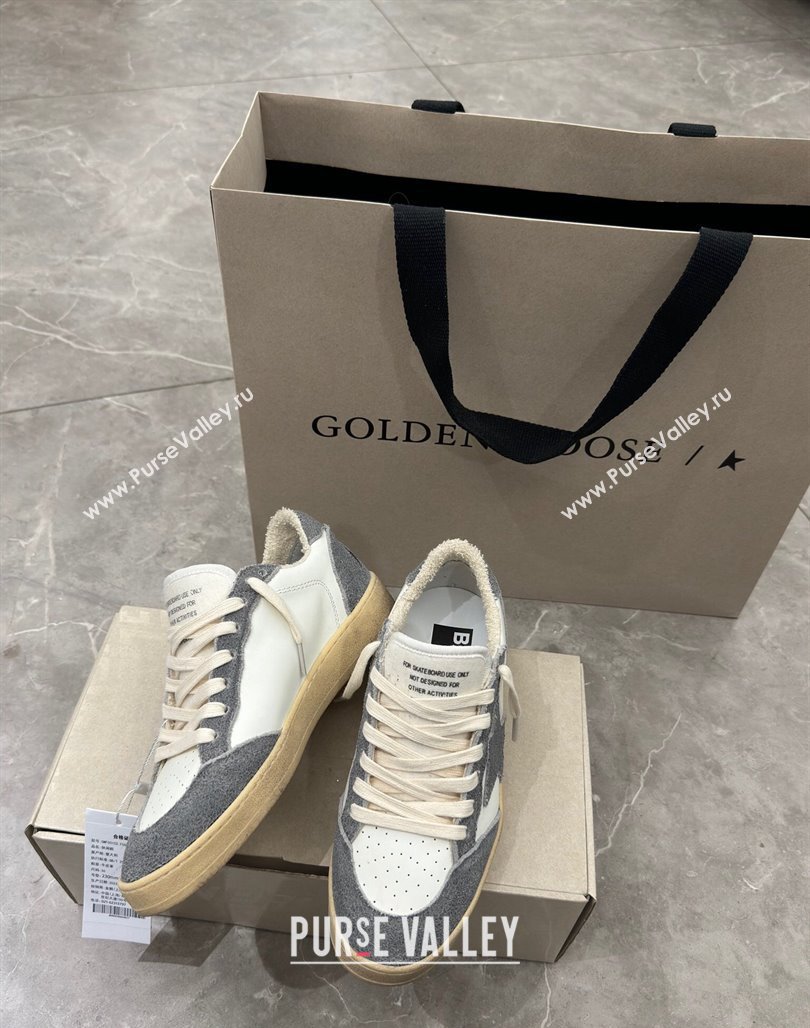 Golden Goose Ball Star Sneakers in dark grey suede and white leather 2024 (13-240530028)