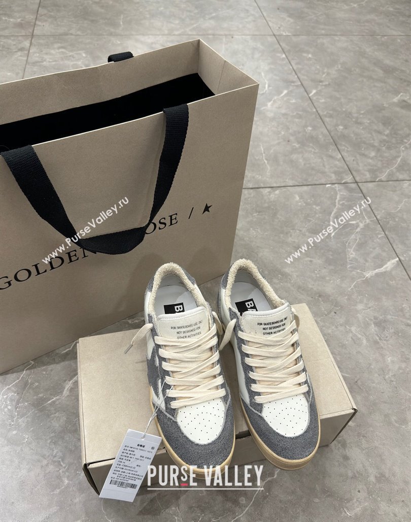 Golden Goose Ball Star Sneakers in dark grey suede and white leather 2024 (13-240530028)