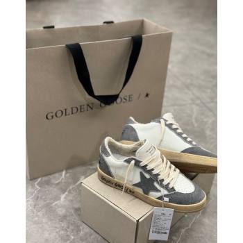 Golden Goose Ball Star Sneakers in dark grey suede and white leather 2024 (13-240530028)