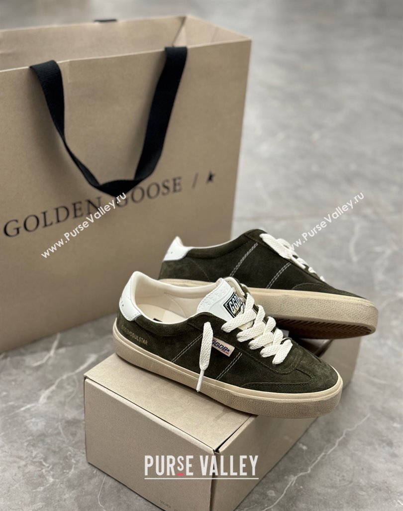 Golden Goose Soul Star Sneakers in Suede Green 2024 0905 (13-240905072)