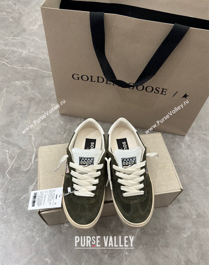 Golden Goose Soul Star Sneakers in Suede Green 2024 0905 (13-240905072)