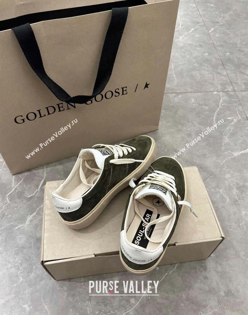 Golden Goose Soul Star Sneakers in Suede Green 2024 0905 (13-240905072)