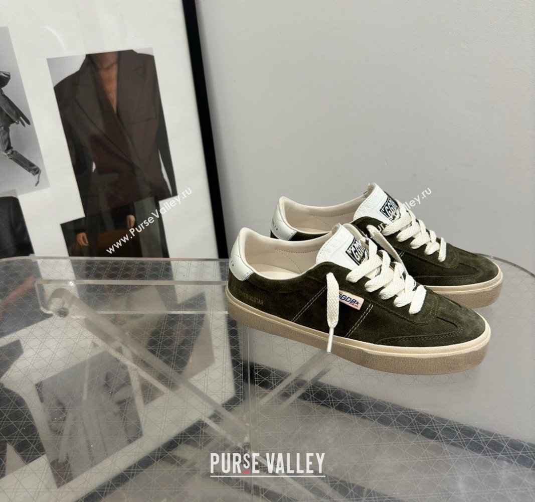 Golden Goose Soul Star Sneakers in Suede Green 2024 0905 (13-240905072)